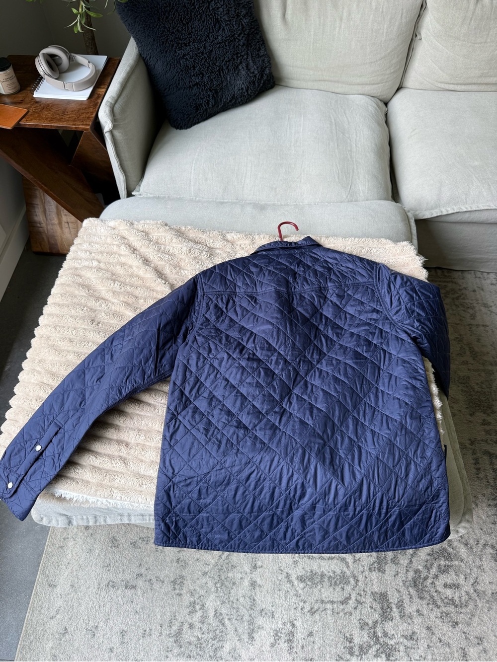 Criquet Quilted Shacket in Navy Blue- worn ONCE - Picture 6 of 7